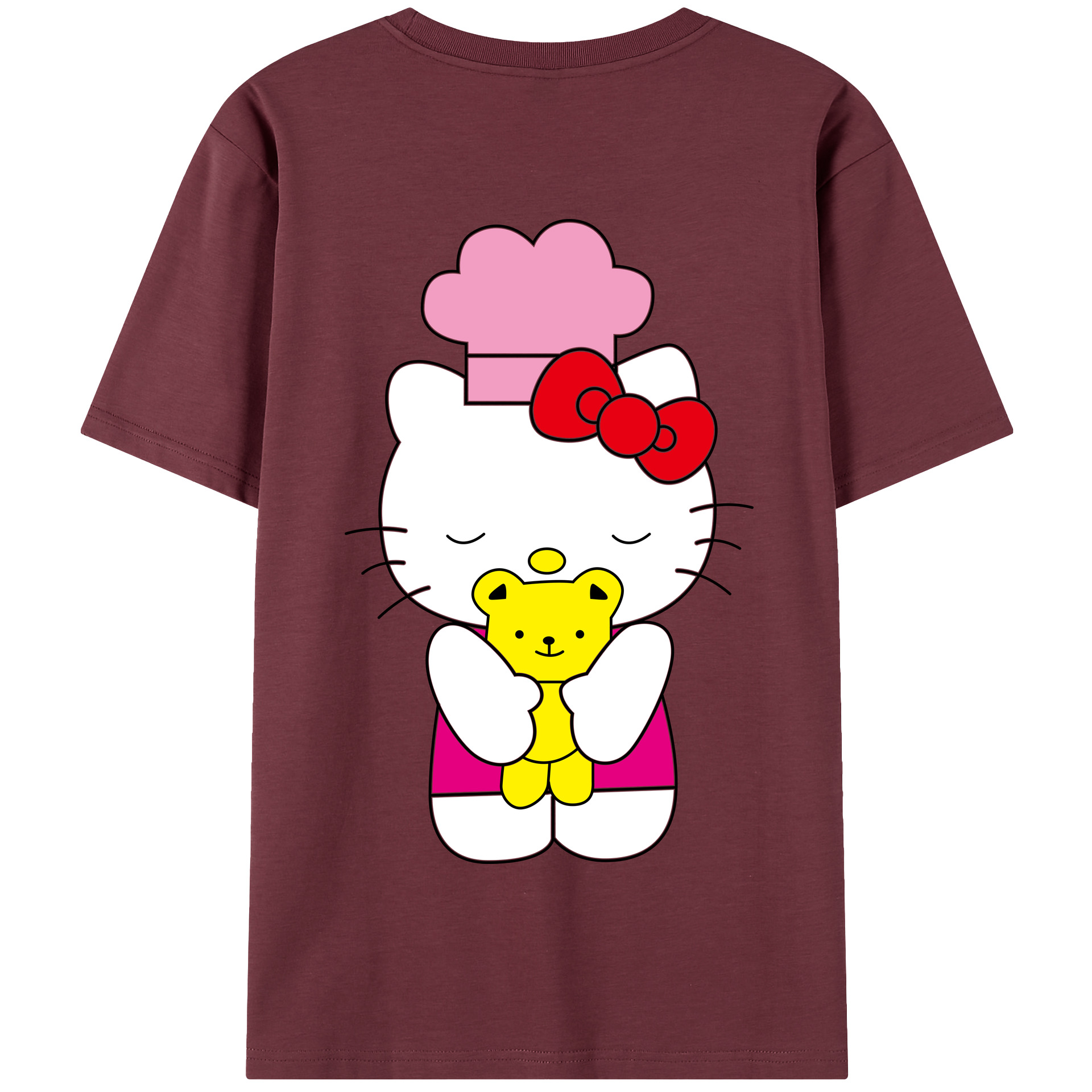 （画像用） Hello Kitty ハローキティ 綿100％半袖Tシャツ（背面プリント）